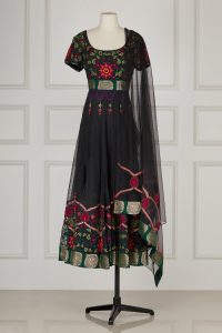 Black floral embroidered anarkali set by Rohit Bal (1)