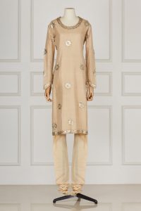 Neutral embellished kurta set by Rohit Bal (2)