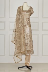 Neutral silk kurta set by Suneet Varma (1)