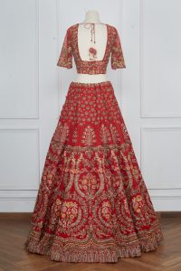 Red embroidered lehenga set by Shyamal & Bhumika (4)