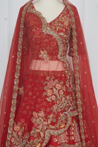 Red embroidered lehenga set by Shyamal & Bhumika (5)