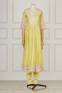 Yellow georgette anarkali set by Abu Jani Sandeep Khosla (2)