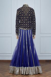 Blue embroidered lehenga set by Archana Kochhar (2)