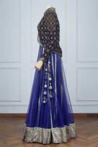 Blue embroidered lehenga set by Archana Kochhar (5)