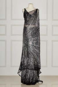 Black sequin embellished sari set by Rina Dhaka (1)