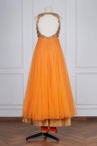 Orange floral embroidered anarkali set by Seema Gujral (3)