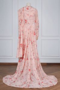 Pink floral printed sari set by Sabyasachi (2)