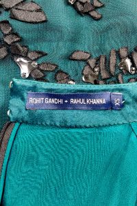 Teal 3D artsy sequin embellished dress by Rohit Gandhi + Rahul Khanna (3)