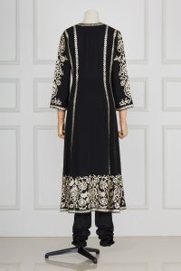 Black floral embroidery anarkali set by Patine (3)