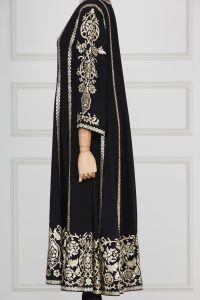 Black floral embroidery anarkali set by Patine (4)