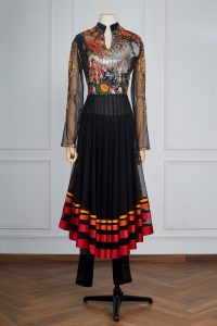 Black floral printed anarkali set by Shantanu Goenka (2)