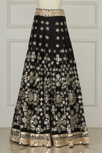 Black mirror embroidery lehenga set by Abhinav Mishra (2)