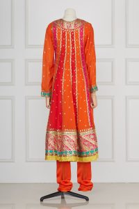 Orange gota embellished anarkali set by Nidhi Tholia (3)