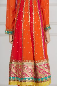 Orange gota embellished anarkali set by Nidhi Tholia (4)