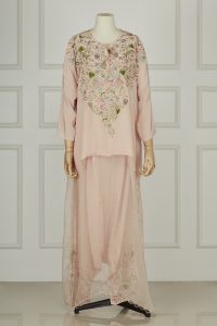 Pink floral embroidery kaftan set by Payal Singhal (1)