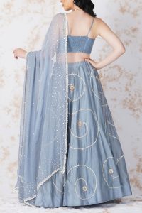 Blue floral embroidery lehenga set (3)