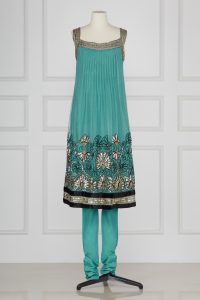 Blue sequin embroidery anarkali set by Pankaj & Nidhi (2)