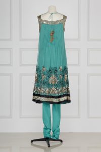 Blue sequin embroidery anarkali set by Pankaj & Nidhi (3)