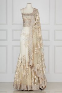 Neutral gota appliqued lehenga set by Suneet Varma (1)