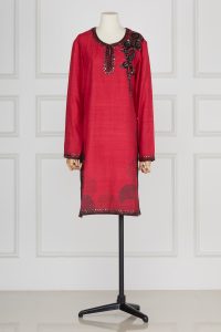 Red gota embellished kurta set by Balance by Rohit Bal (2)