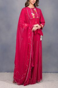 Red sequinned sharara set (2)