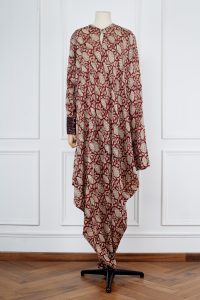 Brown floral block printed kaftan by Punit Balana (1)