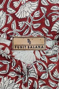 Brown floral block printed kaftan by Punit Balana (4)