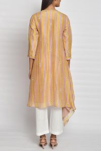 Onion pink striped kurta set (2)