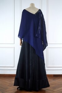 Blue asymmetric chiffon top by Amit aggarwal (2)