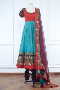 Blue embroidered anarkali set (1)