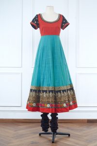 Blue embroidered anarkali set (2)