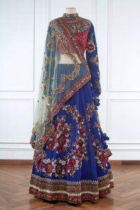 Blue embroidered lehenga set by Sabyasachi (1)