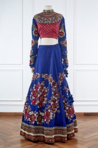 Blue embroidered lehenga set by Sabyasachi (3)