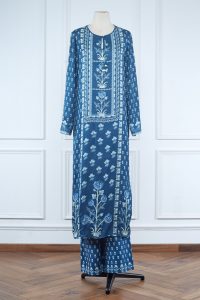 Blue floral printed kurta set (2)