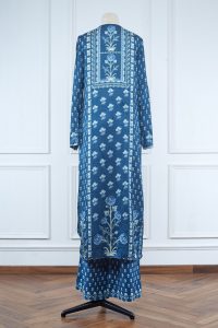 Blue floral printed kurta set (3)