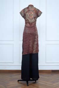 Brown embroidered and printed kurta (2)