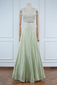 Green floral embroidered lehenga set (2)