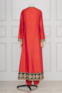 Orange floral embroidered anarkali set by Sabyasachi (3)