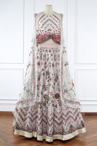 White embroidered organza lehenga set by Rahul Mishra (1)