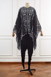 Black floral printed kaftan top (1)