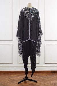 Black floral printed kaftan top (3)