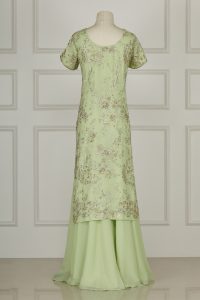 Green floral embroidery kurta sharara set by Surekha Jain (3)