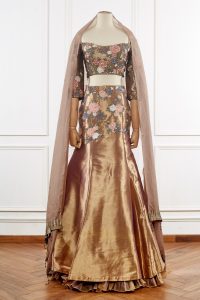 Metallic floral embroidered lehenga set (1)