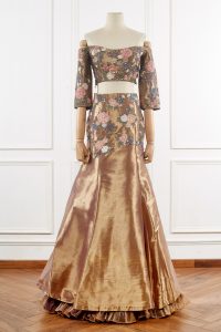 Metallic floral embroidered lehenga set (2)