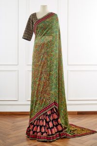 Multicolour floral printed saree set (1)