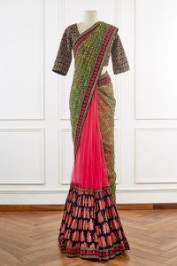 Multicolour floral printed saree set (2)