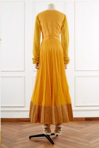 Yellow embroidered jacket and anarkali set (4)