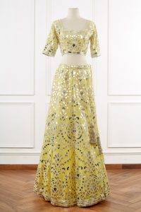 Yellow gota patti embellished lehenga set (2)