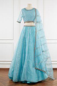 Blue gota work lehenga set by Nitya Bajaj (1)