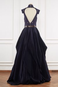 Blue motif detail draped gown by Shantanu & Nikhil (1)